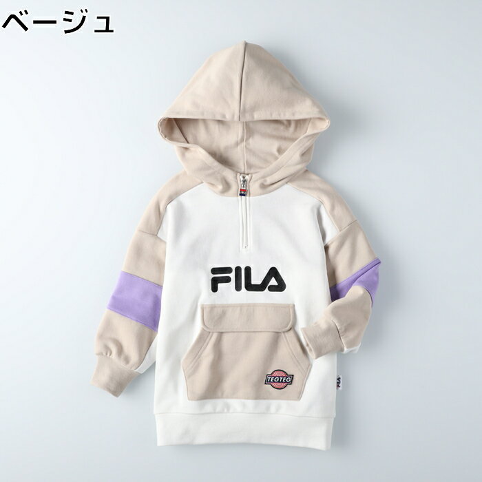 FILA 【FILA×TEGTEG cheered by Girls2】 ハーフジップパーカー　キッズRight-on ライトオン FTR4242 FILA フィラのサムネイル