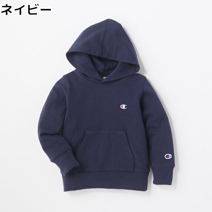 Champion ワンポイントパーカー キッズ 全6色 100-140 カットソー おしゃれ トップス 春服 秋服 クルーネック 綿 ブラック ホワイト ペア お揃いRight-on ライトオン FCS6112 Champion チャンピオン