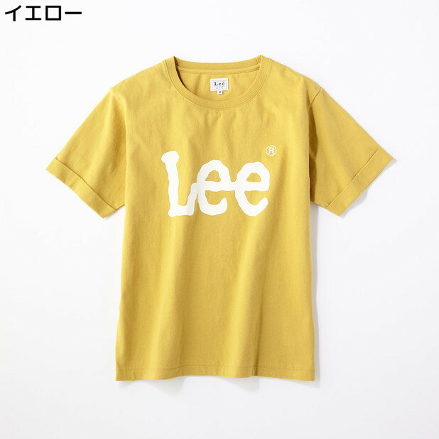 Lee ロゴプリント入りクルーネックTシャツ ウィメンズRight-on,ライトオン,LB9578,Lee,リー,レディース 半袖 春夏 ビッグシルエット M L,イエロー,ホワイト,ベージュ,パープル,ブラック,レッド,ワイン,黄色,白,紫,黒,赤,M,L,