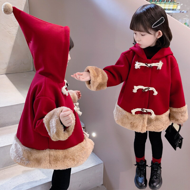 キッズ コート カバーオール サンタさん アウター フード付き コート クリスマス 女の子 子供服 防寒 暖かい ベビー服 秋冬 クリスマス サンタクロース ダ...