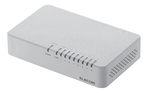 エレコム スイッチングハブ 8ポート 10/100Mbps マグネット付き AC電源 EHC-F08PA-JW