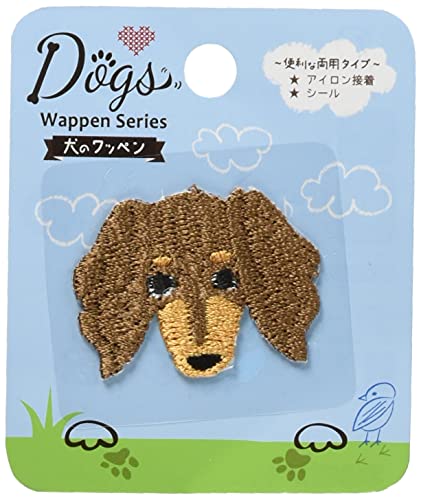 稲垣服飾 ドッグス シールワッペン ダックスフンド 茶 シール・アイロン接着 両用 DOG006