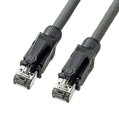 サンワサプライ CAT6A STP LANケーブル(5m) 10Gbps/500MHz RJ45 ツメ折れ防止 グ