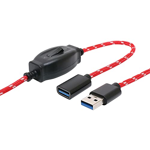 ミヨシ MCO USB3.0対応 ON/OFFスイッチ付き USB延長ケーブル コタツコード調 昭和レトロデザイン