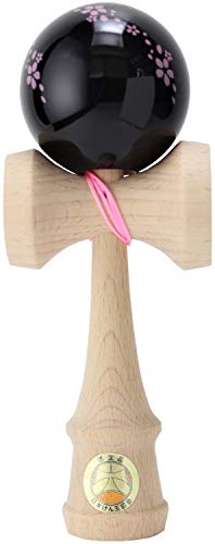 日本けん玉協会認定 New 競技用けん玉「大空」さくら黒 国産品 (OZORA KENDAMA)