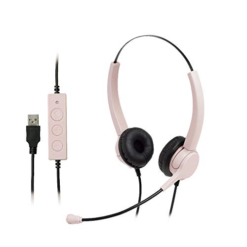 ソニック ヘッドセット 両耳 USBタイプ ユートリムエル ピンク UL-1579-P