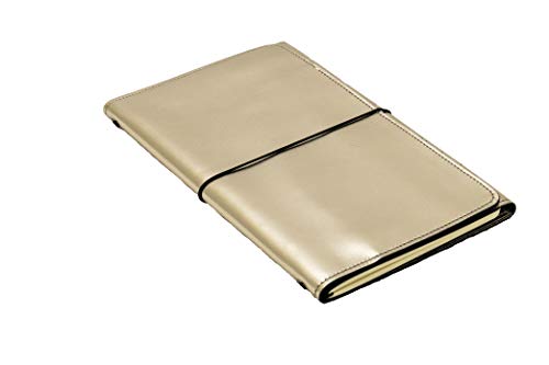 LOUISE CARMEN(ルイーズカルメン) 手帳 ノートカバー フランス製 高級本革 手作りA5スリムサイズ トラベルサイズ ゴールド