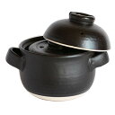 佐治陶器 萬古焼 炊飯鍋 (中蓋付) 4合 黒しずく 33-102