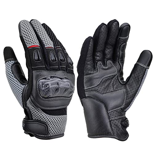 デイトナ(Daytona) バイク用 グローブ 春夏 手のひら本革(ヤギ革) カーボンプロテクター スマホ対応 カーボンメッシュグローブ DG-