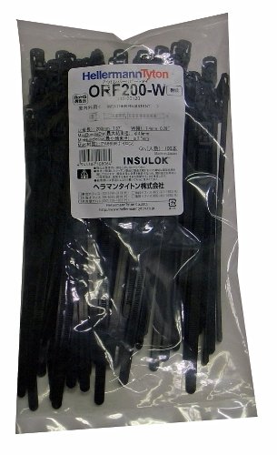 HellermannTyton ヘラマンタイトン はずせる アウトレバー・リピートタイ ORF200-W 100本入 耐候・屋内外用グレード 黒