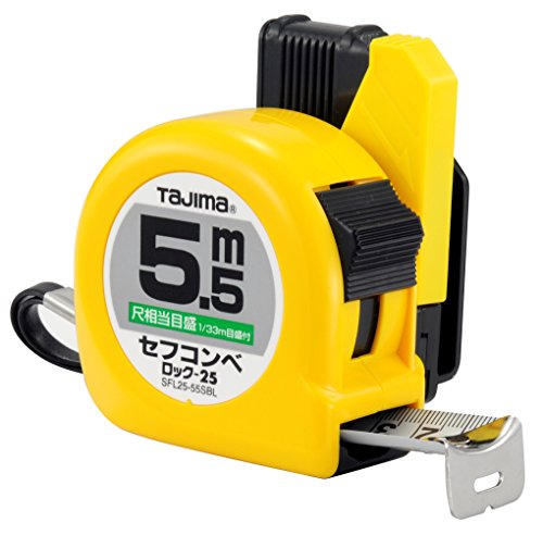 乐天商城 - タジマ(Tajima) コンベックス 5.5m×25mm セフコンベ・ロック25 尺相当目盛付 SFL25-55SBL