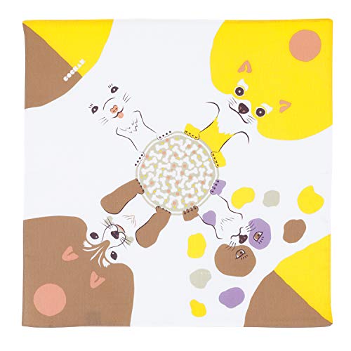 むす美 風呂敷 ふろしき 48cm コチャエ どうぶつ イヌ ベージュ/キイロ 日本製 20473-102