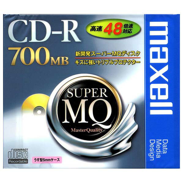 CD-R cd-r データ用 1枚パック 2〜48倍速対応 SuperMQシリーズ 薄型5mmケース入り MQディスク CDR700S.1P maxell マクセル【メール便OK（ポスト投函）】