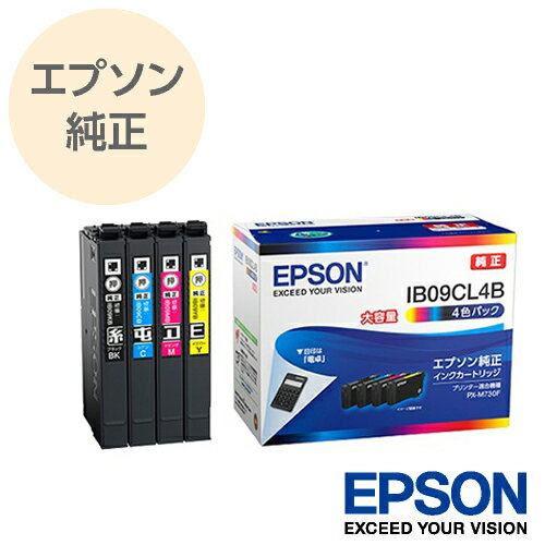 EPSON エプソン 純正 ビジネスプリンター用インクカートリッジ 電卓 大容量 4色パック（シアン / マゼンタ / イエロー / ブラック) IB09CL4B