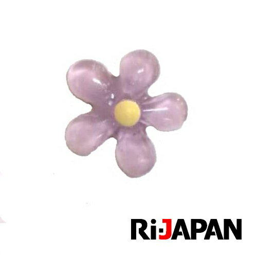 イヤホンジャック専用アクセサリー フラワー パープル RIPP-010PU RiJAPAN【メール便OK（ポスト投函）】