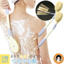 たまちゃんのつるつるブラシ 【2個セット】★最大3,000円クーポン★送料無料 ボディブラシ 背中 ニキビ ブラシ 柔らかい 長い やわらか 柔らか 豚毛 お風...