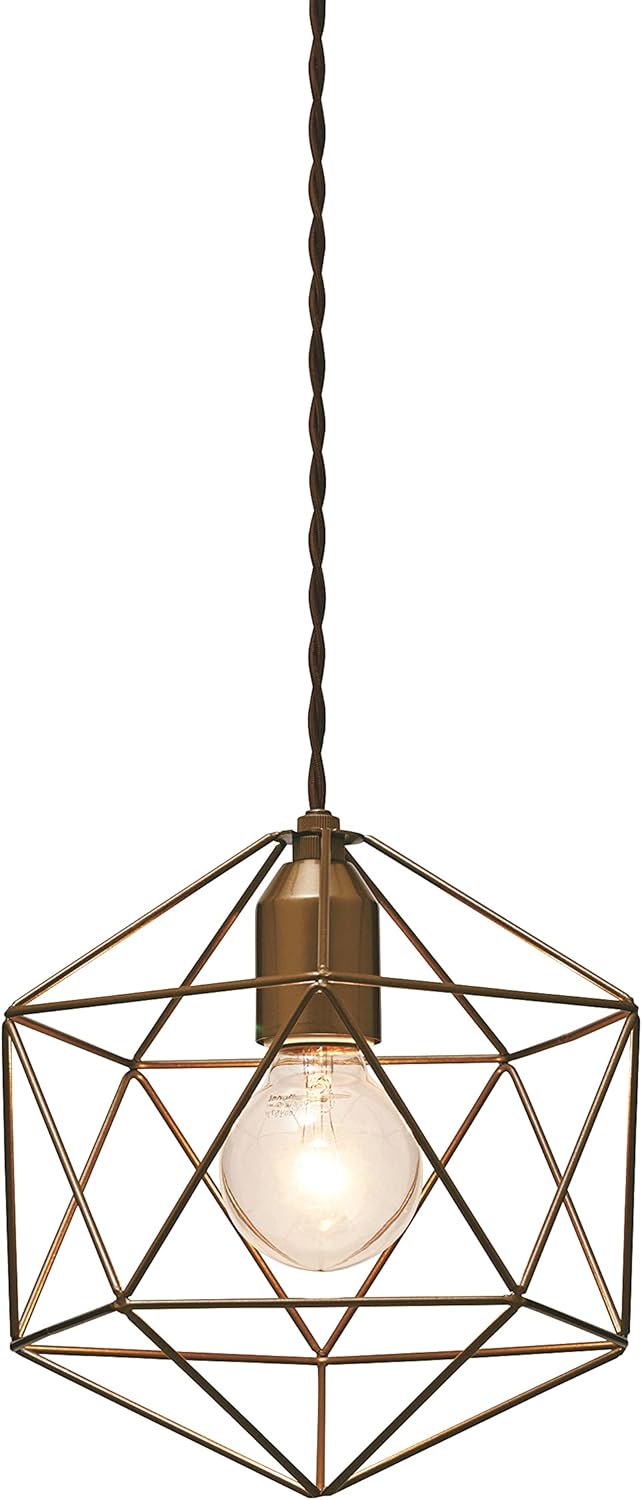 インターフォルム ペンダントライト LT-1092IC ブレイスL レトロ球付 正二十面体 Lサイズ 北欧 ゴールド