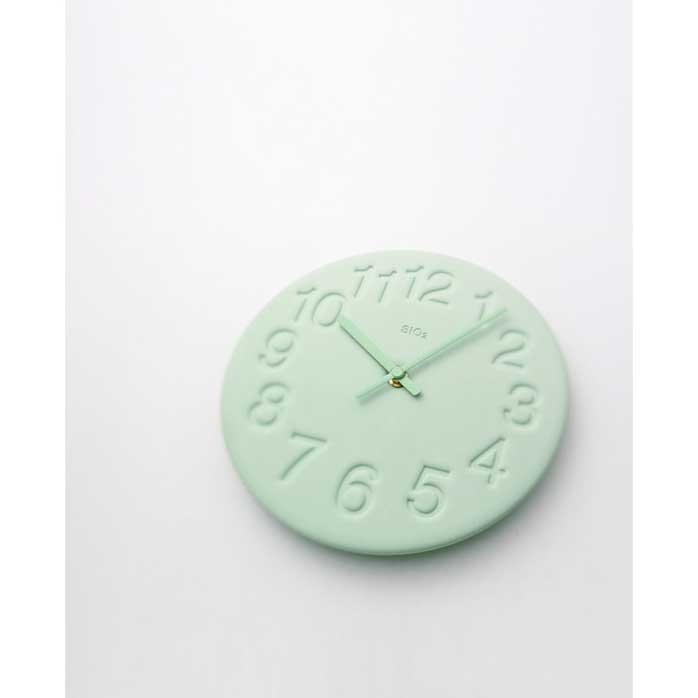 レムノス Lemnos 掛け時計 珪藻土の時計 LC11-08 GN アナログ おしゃれ シンプル モダン 北欧 ナチュラル 部屋 デザイン リビング 珪藻土 グリーン 日本製 [2]