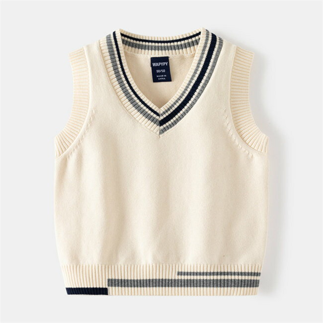 ニットベストキッズ男の子Vネック七五三無地子供服こども子どもネイビー/ベージュ/...