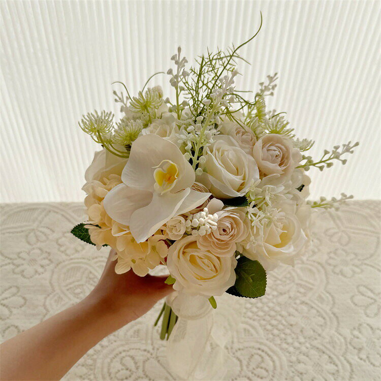 シャンパンブーケローズ薔薇花束ブーケブーケウェディングブーケ/造花ブーケ/ブラ...