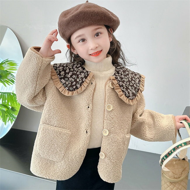 乐天商城 - ブラウンもこもこキッズアウター子供アウターキッズコート可愛いアウター裏ファーアウタージャケットコート暖かいラシャコート長袖冬物入学式発表会お宮参り七五三キッズ服女の子服子供服90-140CM秋冬もこもこ