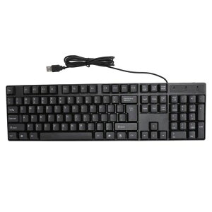 K1800 有線 USB キーボード、104 キー少数言語キーボード有線 USB ゲーミングキーボード、ロシア語/スペイン語/フランス語/有線キーボード、ホームオフィス、仕事、プラグアンドプレイ用 (英語)