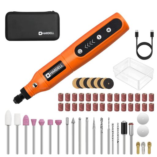 HARDELL ߥ˥롼 3.7V USB̵롼Ľ 5®®ٺ18000RPM/MIN 61PCS磻쥹롼å ...