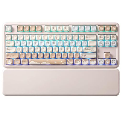 YUNZIIB87ワイヤレスメカニカルキーボードゲーミングキーボードBT5.0/2.4G/USB-CNKROQMK/VIAソフトウェアカスタムMOAキーキャップガスケットRGBリストレストWIN/MAC用(バター YUNZIIB87ワイヤレスメカニカルキーボードゲーミングキーボードBT5.0/2.4G/USB-CNKROQMK/VIAソフトウェアカスタムMOAキーキャップガスケットRGBリストレストWIN/MAC用(バター