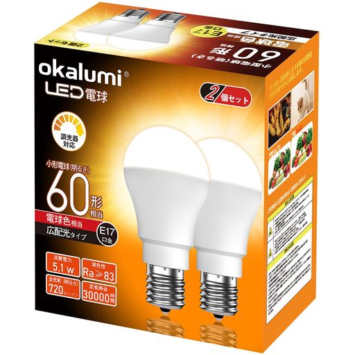 OKALUMI LEDŵ Ĵб E17 60W ŵ忧 750LM ̩Ĵб ۸ ŵ奿 ߥ˥ץȥ...