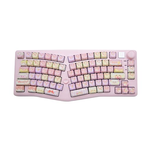 OUSEITECH LEOBOG A75 アリスレイアウトキーボード メカニカルキーボード ゲーミング アリスレイアウト キーボード PBTキーキャプ ホットスワップ対応 83キー ガスケット搭載 RGBバックライト BT5.0/2.4G/USB-C