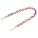 PATIKILアクリルパースストラップ24”アクリルチェーンパースストラップ交換用ラグジュアリーハンドバッグチェーンハンドルストラップピンク/ホワイト