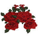 赤いバラの花のパッチ10個、衣類用アイロン接着刺繍パッチ、ジャケット、帽子、バックパック、ジーンズ、DIY衣類用の縫い付け/アイロン接着パッチ(3)