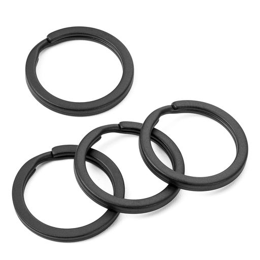 TIMULTIチタンキーリングブラックキーホルダー黒二重リング軽量自転車鍵カラビナリング外徑20mm/25mm/28mm4個入り(25mm/4個入り)