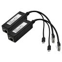 (2個)POEスプリッターマイクロUSB 、タブレットPC、ワイヤレス監視カメラまたはRASPBERRY PI、IPC、IPカメラなどに適しています。 POE SPLITTER 5VMICRO USB
