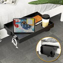 SPACEKEEPERベッドサイドシェルフ二段ベッド用ナイトテーブル折りたたみ式ベッド収納多機能寝室自宅用寮用電話エスプレッソ用組立簡単ブラック