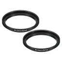 PATIKIL40.5MM-43MM金属ステップアップリング2個カメラレンズフィルターアダプターリングアルミニウムフィルターアダプターリングカメラレンズフード用ブラック