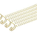 PATIKIL10mm(3/8”)ダブルループワイヤーバインディングコム50個入りのメタルツインループバインディングコイル60枚収容可能2:1ピッチ21リングバインディングスパイン金色トーン
