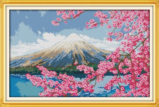 ƥåɽå ֤餯 դ   鿴 ɽ   14CT DIY CROSS STITCH ۡ...