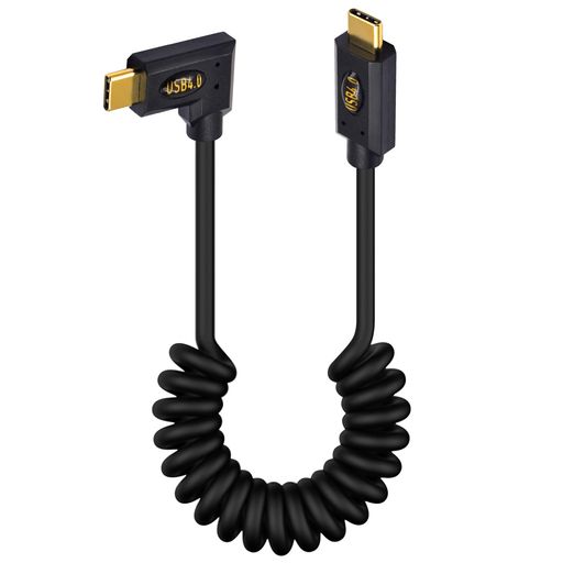 DUTTEK 40GBPS USB Cコイルケーブル THUNDERBOLT 3用 L字型USB TYPE C オスオス スパイラルケーブル 8K@60HZビデオと240W PD高速充電ケーブル MACBOOK、スマートフォン用 3フィート/1M DUTTEK 40GBPS USB Cコイルケーブル THUNDERBOLT 3用 L字型USB TYPE C オスオス スパイラルケーブル 8K@60HZビデオと240W PD高速充電ケーブル MACBOOK、スマートフォン用 3フィート/1M