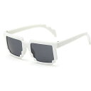 トレンディなサングラス小型サングラスモザイクメンズ女性のピクセルメガネノベルティギフト 709 (LENSES COLOR : WHITE SIZE : ONE...