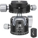 ARTCISE 34MM 低重心 ボール雲台 CNC精密加工 アルミ ダブル360度回転パン パノラマ ボールヘッド アルカスイス互換 クイックシュー 自由雲台 一眼レフ/DSLR/カメラ用 最大耐荷重 15キロ(2)