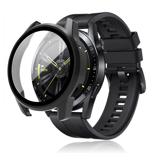 HUAWEI(ファーウェイ)WATCHGT346mm用ケース全面保護高透過率衝撃吸収超薄型装着簡単PC素材+日本旭硝子素材強化ガラスHUAWEIWATCHGT3ガラスフィルム一体型保護カバー(46mmブラック) HUAWEI(ファーウェイ)WATCHGT346mm用ケース全面保護高透過率衝撃吸収超薄型装着簡単PC素材+日本旭硝子素材強化ガラスHUAWEIWATCHGT3ガラスフィルム一体型保護カバー(46mmブラック)