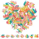 SUNNYCLUE 32個8種 レジンカボション 樹脂製 カボション 魚 チャーム 海洋 パーツ ビーチ デコパーツ 蟹 デコ オーシャン タコ アクリル カボ...
