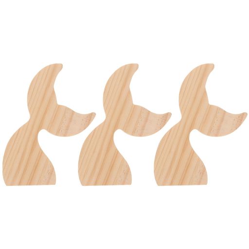 Lurrose木の板クジラの尾3個セット木材板ウッドチップ木材チップ木製スライスDIY工芸品手描き可能部屋装飾用テーブルデコレーション記念品