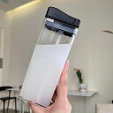 IOLOYU 水筒 350ML ウォーターボトル プラスチック ストロー付き水筒 ワンタッチ 水筒 クリアボトル 軽量 水筒洗いやすい 男の子 女の子 水筒 BPAフリー 広口 水筒 携帯用軽い水筒 漏れない水筒 オシャレ 透明ボトル WATER