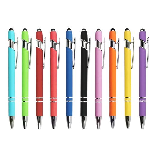 YACHUN タッチペン 10本セット 2IN1 スタイラスペンスマートフォン スタイラスペン ボールペン タブレット ANDROID IPAD IPHONE用 指で触れずペン 充電不要 多機能 黒インク ボールペン 使いやすい(10色)