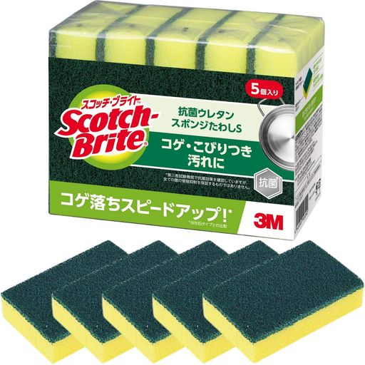 3Mスポンジたわしキッチンコゲ落とし抗菌5個スコッチブライトS-21KS5PC 3Mスポンジたわしキッチンコゲ落とし抗菌5個スコッチブライトS-21KS5PC