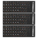 PATIKIL3枚中国語キーボードステッカー中国語-英語キーボードステッカーPCキーボードステッカー黒背景にオレンジ白文字コンピューターラップトップデスクトップ用