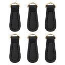 EXCEARTジッパーファスナー引き手ジッパータブ交換用PUジッパーDIY荷物衣類アクセサリー6個4x1.4cmブラック
