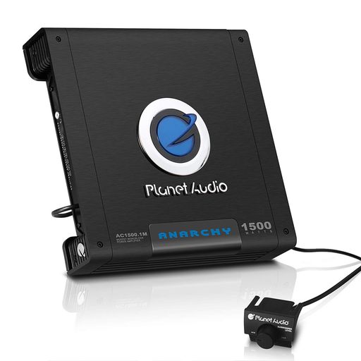 PLANET AUDIO AC1500.1M モノブロック カーアンプ - 最大1500W 2/4Ωステーブル クラスA/B MOSFET電源回路 リモートサブウーファーコントロール 25.4 X 25.4 X 5.6センチ(10 X 10 X